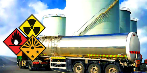 Dangerous goods hazard warning labels and symbols